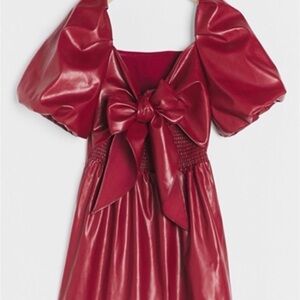 NWT Anthropologie mare mare Greer faux leather dress dark red  M
Holiday staple.